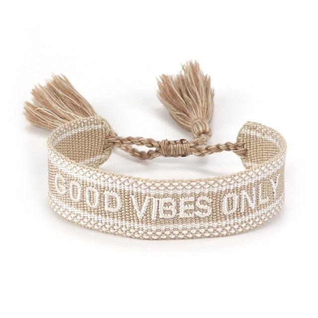 Woven Friendship Bracelets Handmade Braided Bracelet With Tassel Embroidery Rope Handmade Braided Letters Pattern Wrap Bracelets Dreamer Hope Inwrought Inspiring Friendship Handwoven Ethnic Cotton Bangle Wristband For Women Men